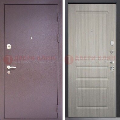 Темная стальная дверь с порошковым окрасом и МДФ ДП-310 в Гатчине