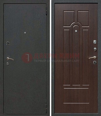 Черная металлическая дверь с порошковым окрасом ДП-47 в Гатчине