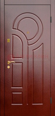 Красная металлическая дверь с порошковым окрасом ДП-57 в Гатчине