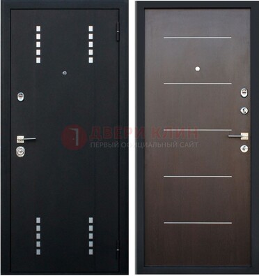 Черная металлическая дверь с порошковым окрасом ДП-62 в Гатчине