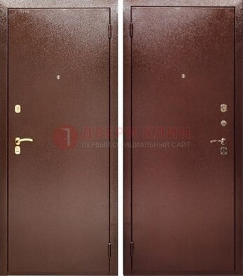 Красная железная дверь с порошковым покрытием ДП-80 в Гатчине
