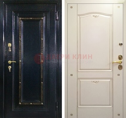 Парадная дверь с золотистым декором ДПР-3 в квартиру в Гатчине