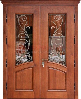 Влагостойкая стальная парадная дверь с декоративными вставками ДПР-59 в Гатчине