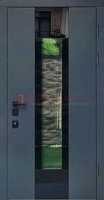 Современная дверь со стеклом для коттеджа ДС-40 в Гатчине