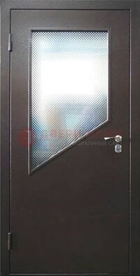 Стальная дверь со стеклом ДС-5 в кирпичный коттедж в Гатчине