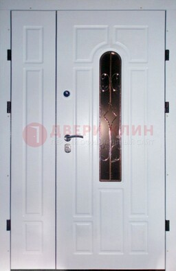 Входная дверь Винорит со стеклом в белом цвете ДСК-277 в Гатчине