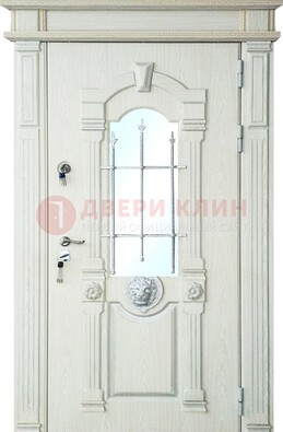 Герметичная входная дверь со стеклом и ковкой с украшением ДСК-64 в Гатчине