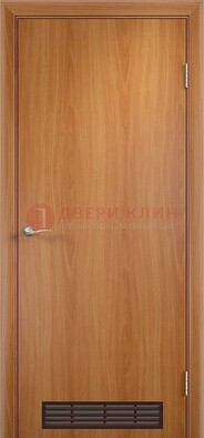 Светлая техническая дверь с вентиляционной решеткой ДТ-1 в Гатчине
