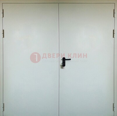 Белая металлическая техническая дверь ДТ-8 в Гатчине