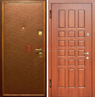 Коричневая входная дверь с винилискожей ДВ-16 в Гатчине