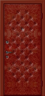 Красная входная дверь с винилискожей ДВ-18 в Гатчине