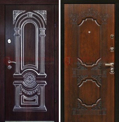 Железная дверь с виноритом в цвете Итальянский орех ДВТ-103 в Гатчине