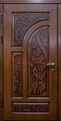 Коричневая стальная дверь с виноритом ДВТ-11 в Гатчине