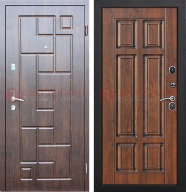 Металлическая коричневая дверь терморазрыв с виноритом и филенкой ДВТ-137 в Гатчине