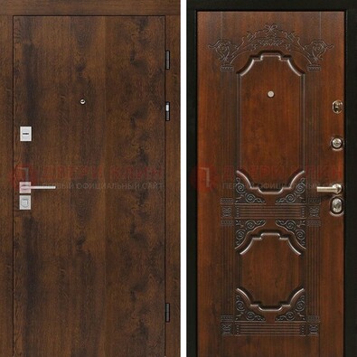 Стальная темная филенчатая дверь с виноритом и белой МДФ ДВТ-139 в Гатчине