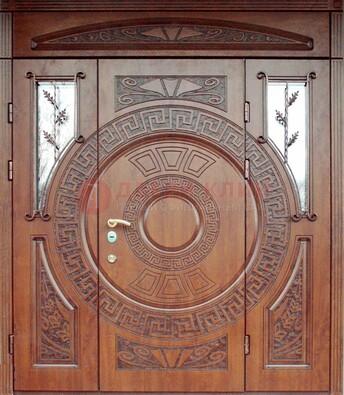 Стальная дверь с виноритом и фрамугами ДВТ-188 в Гатчине