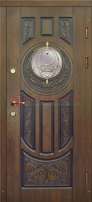 Одностворчатая входная дверь с виноритом и стеклом ДВТ-193 в Гатчине
