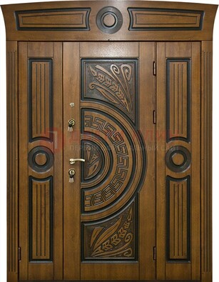 Парадная входная дверь с виноритом и узором ДВТ-194 в Гатчине
