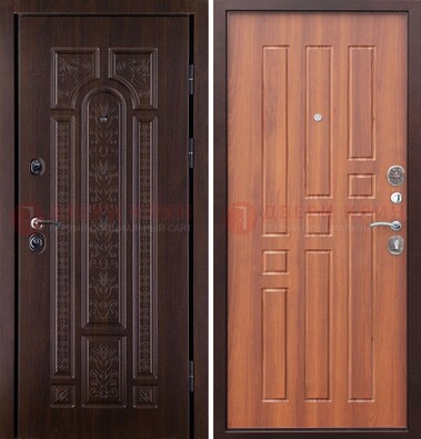Темная металлическая дверь с виноритом и узором ДВТ-224 в Гатчине
