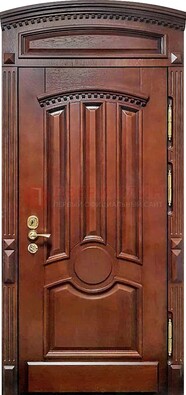 Темная стальная дверь с виноритом и фрамугой ДВТ-238 в Гатчине