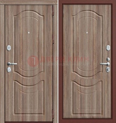 Коричневая металлическая дверь с виноритом ДВТ-26 в Гатчине