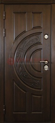 Темная стальная дверь с виноритом и рисунком ДВТ-28 в Гатчине