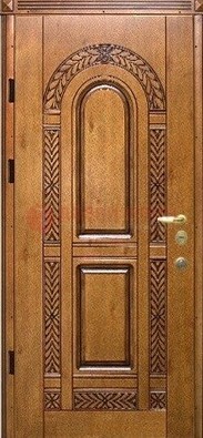 Коричневая железная дверь с виноритом ДВТ-33 в Гатчине