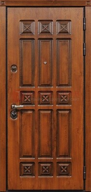 Коричневая стальная дверь с виноритом ДВТ-36 в Гатчине