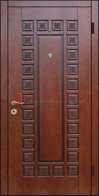Коричневая стальная дверь с виноритом ДВТ-40 в Гатчине