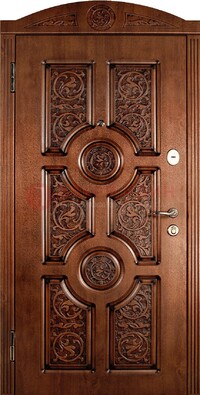 Коричневая входная дверь с виноритом ДВТ-41 в Гатчине