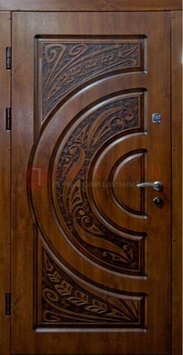 Коричневая металлическая дверь с виноритом ДВТ-42 в Гатчине