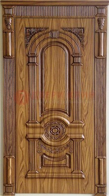 Коричневая металлическая дверь с виноритом ДВТ-61 в Гатчине