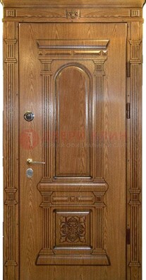 Коричневая железная дверь с виноритом Золотой дуб ДВТ-67 в Гатчине