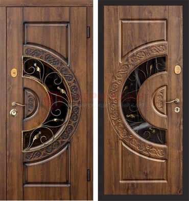 Металлическая дверь с виноритом и панелью Золотой Дуб ДВТ-71 в Лосино-Петровсом