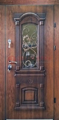 Темная дверь с виноритом и Белой МДФ ДВТ-73 в Великом Новгороде