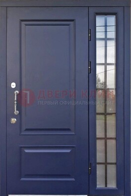 Синяя дверь с виноритом и стеклянными вставками  ДВТ-79 в Гатчине