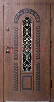Стальная темная дверь с виноритом и МДФ ДВТ-81 в Гатчине