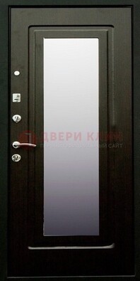Черная металлическая дверь с зеркалом ДЗ-37 в Гатчине