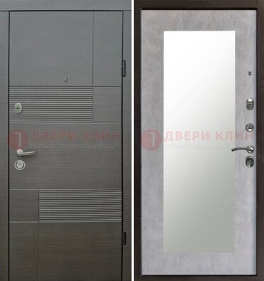 Темная входная дверь с МДФ панелью Венге и зеркалом внутри ДЗ-51 в Гатчине
