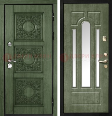 Темная дверь с виноритом и МДФ с зеркалом ДЗ-68 в Гатчине