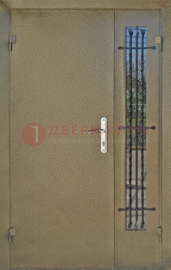 Тамбурная дверь Порошок со стеклом и ковкой ПЛ-20 в Гатчине